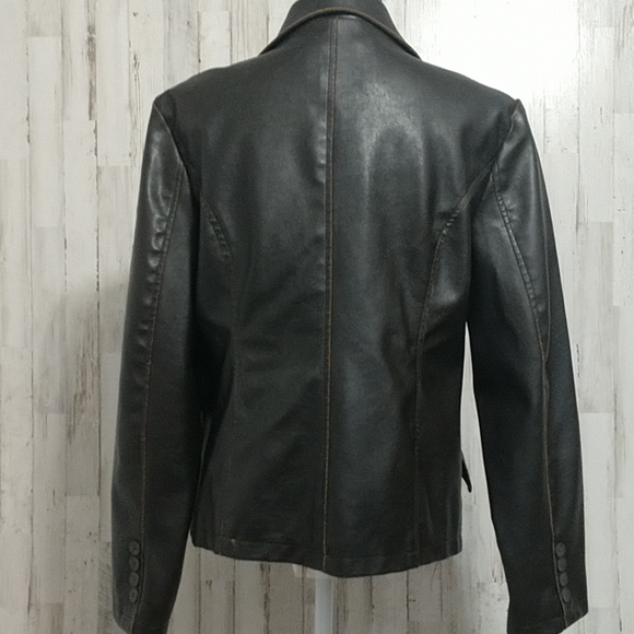 RVT Women's Dark Brown Faux Leather Jacket - Picture 3 of 8